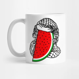 Free Palestine Watermelon Keffiyeh - Wrapped - Front Mug